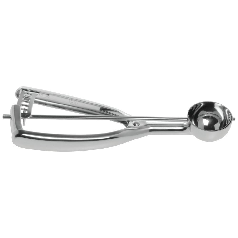 Disher, standard length, 8oz., size 4, 3-5/8 dia. stainless steel