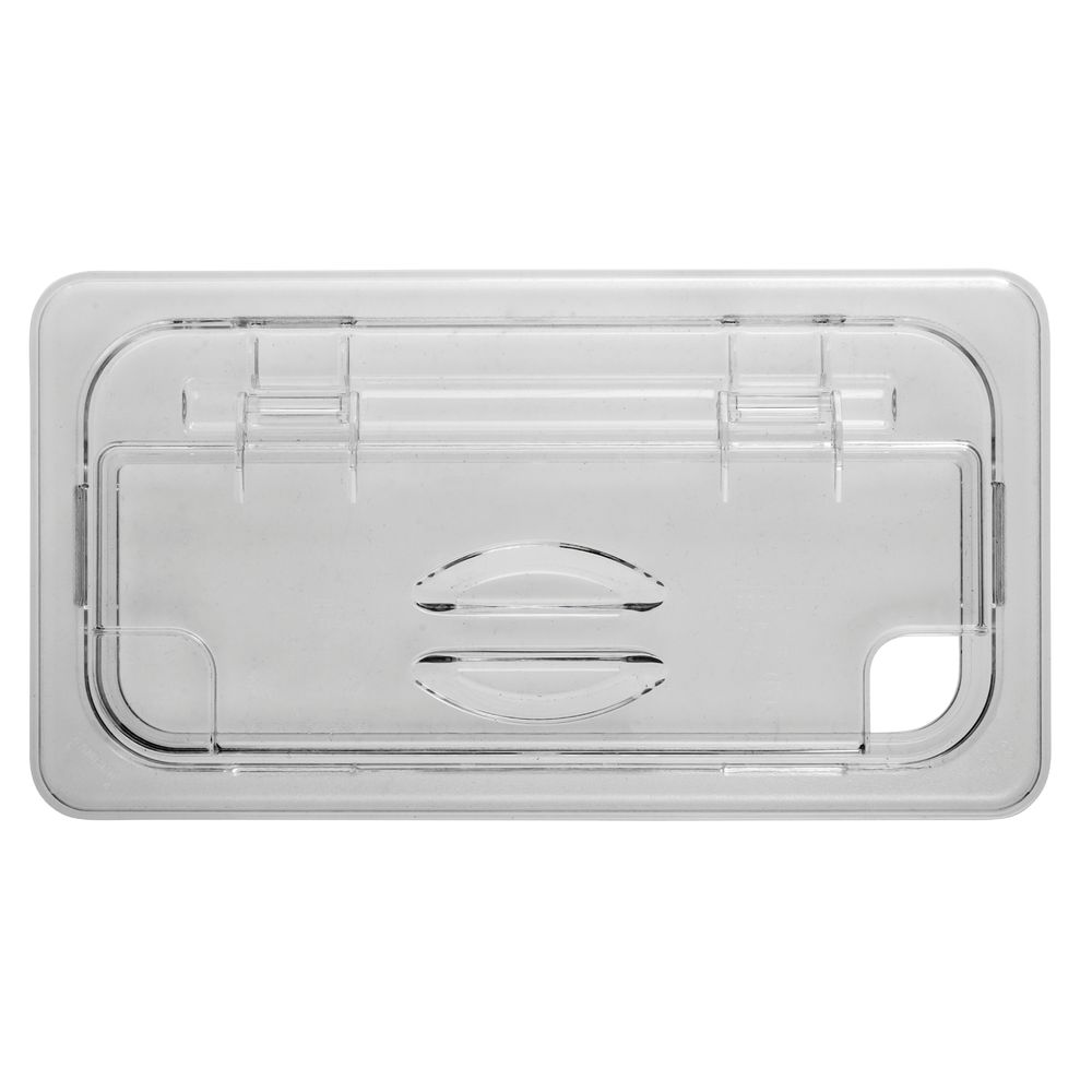 HINGED COVER NOTCHED, 1/3 SIZE, CLEAR