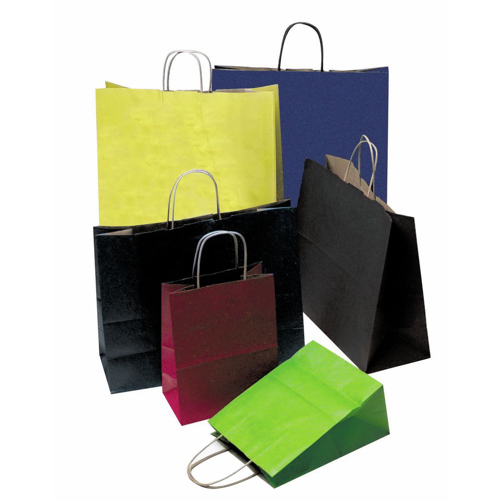 Download Applegreen Shadow Stripe Kraft Paper Shopping Bags With Handles - 8"L x 4 3/4"D x 10 1/2"H