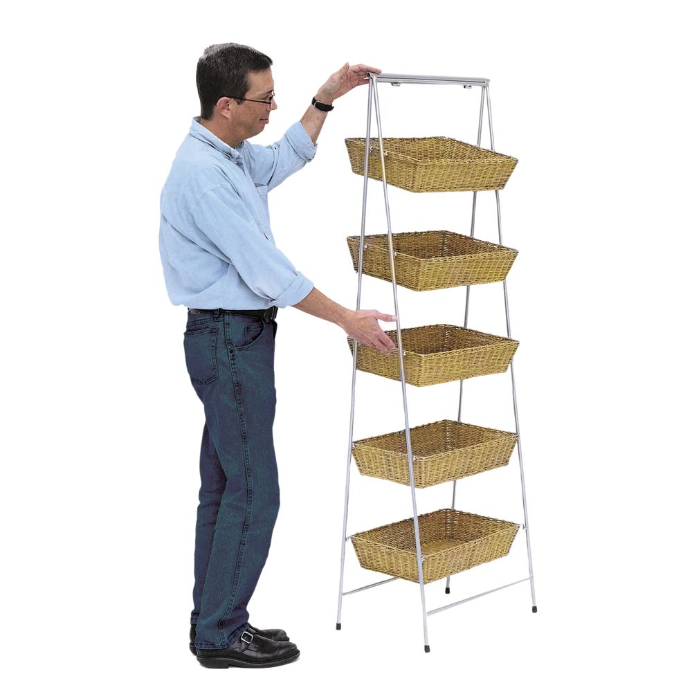 Display Rack 4-Basket Merchandising Stand Metal Espresso 18 1/2L x 14W ...