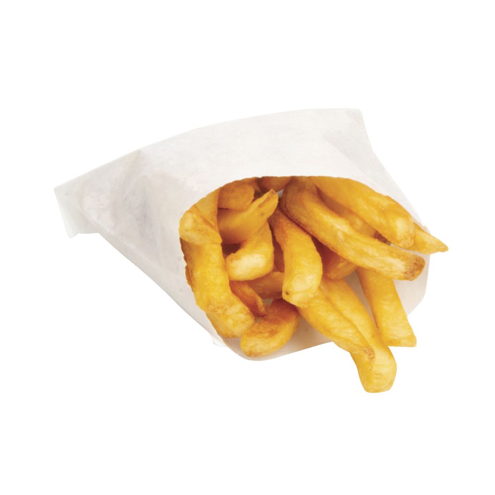 Plain White Single-Serve French Fry Bag