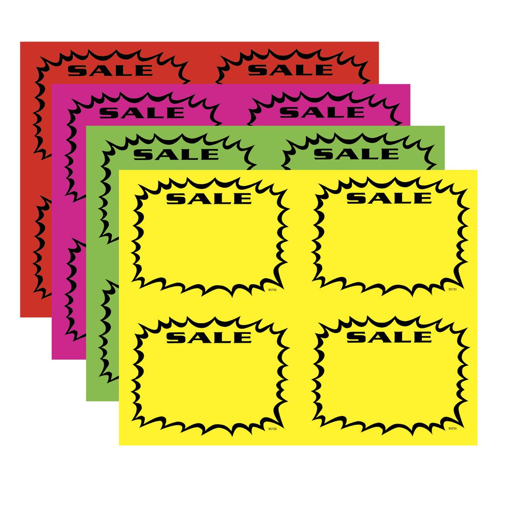 hi-impact-rectangular-fluorescent-laser-cards-sale-5-1-2-l-x-4-1-4-h for Free Printable Retail Sale Signs Hi-Impact Rectangular Fluorescent Laser Cards