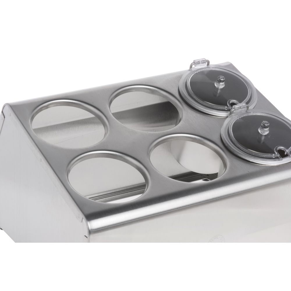 SterilSil 6 Compartment Stainless Steel Dry Condiment Organizer 14 3