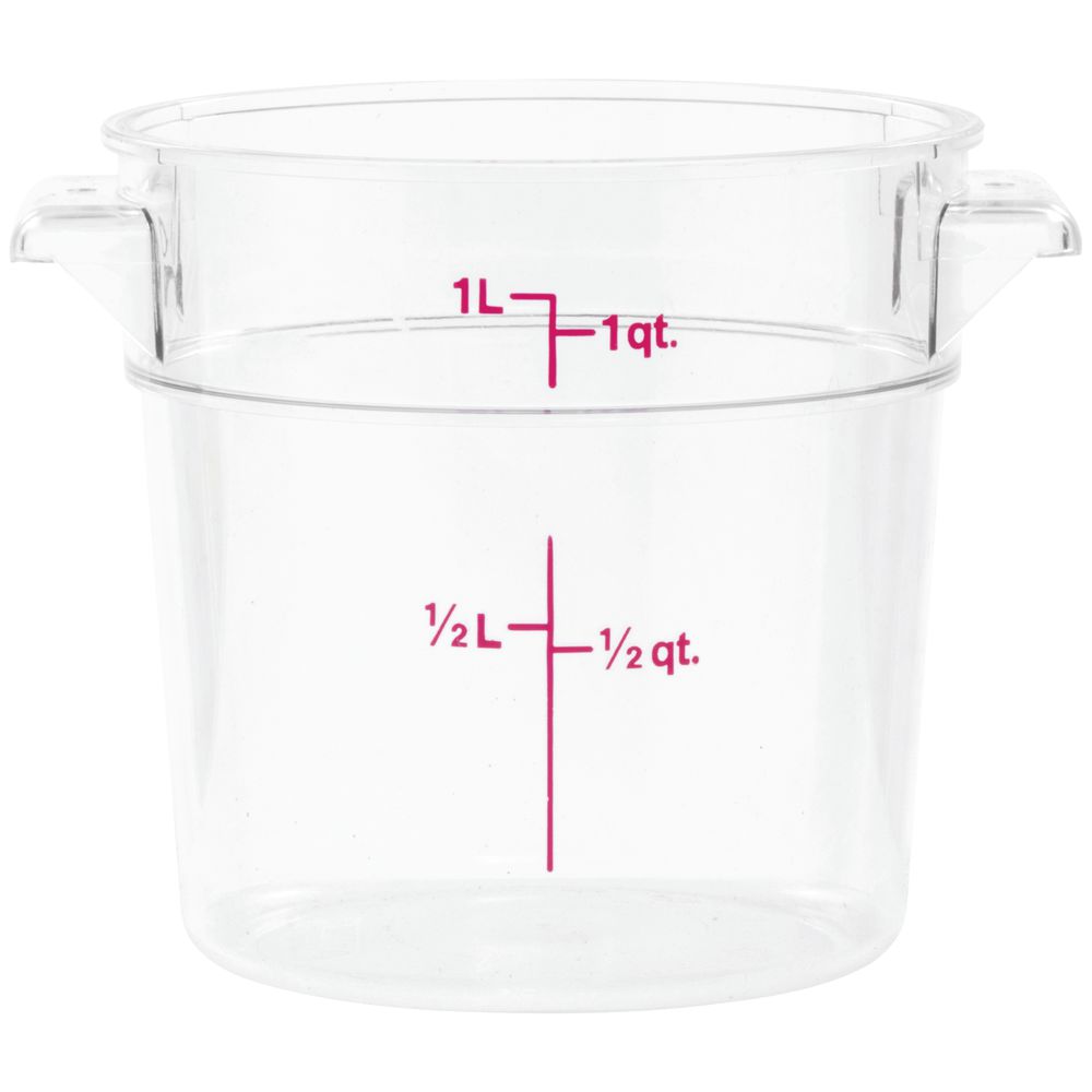 Cambro RFS1 Sheer Camwear 1 Qt Measuring Cup Storage Container ONE QUART NO LID 