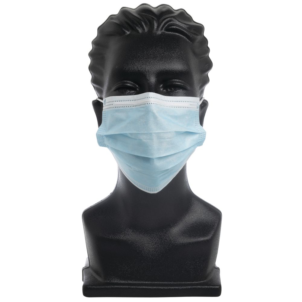 HUBERT Blue 3-Ply Disposable Face Mask With Ear Loops
