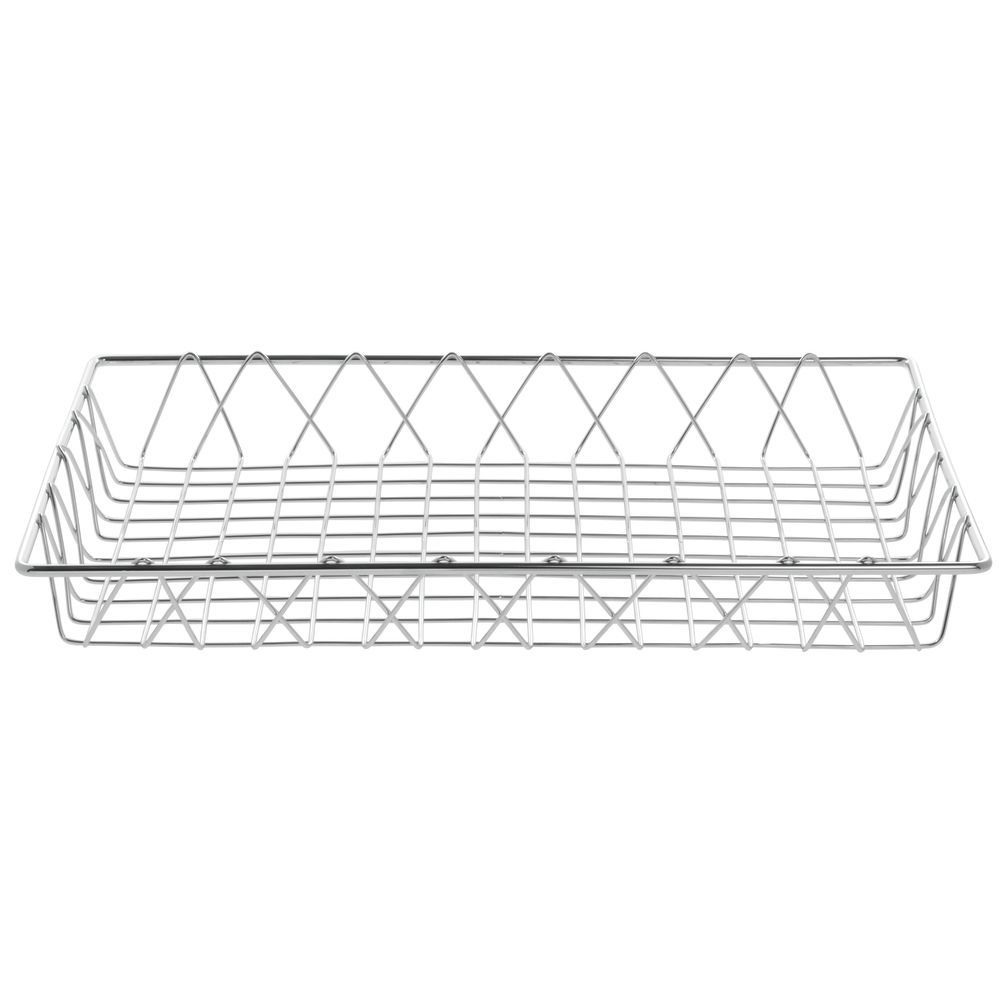HUBERT® Wire Display Basket Rectangular Chrome Plated Steel Wire 18"L x 6"W x 