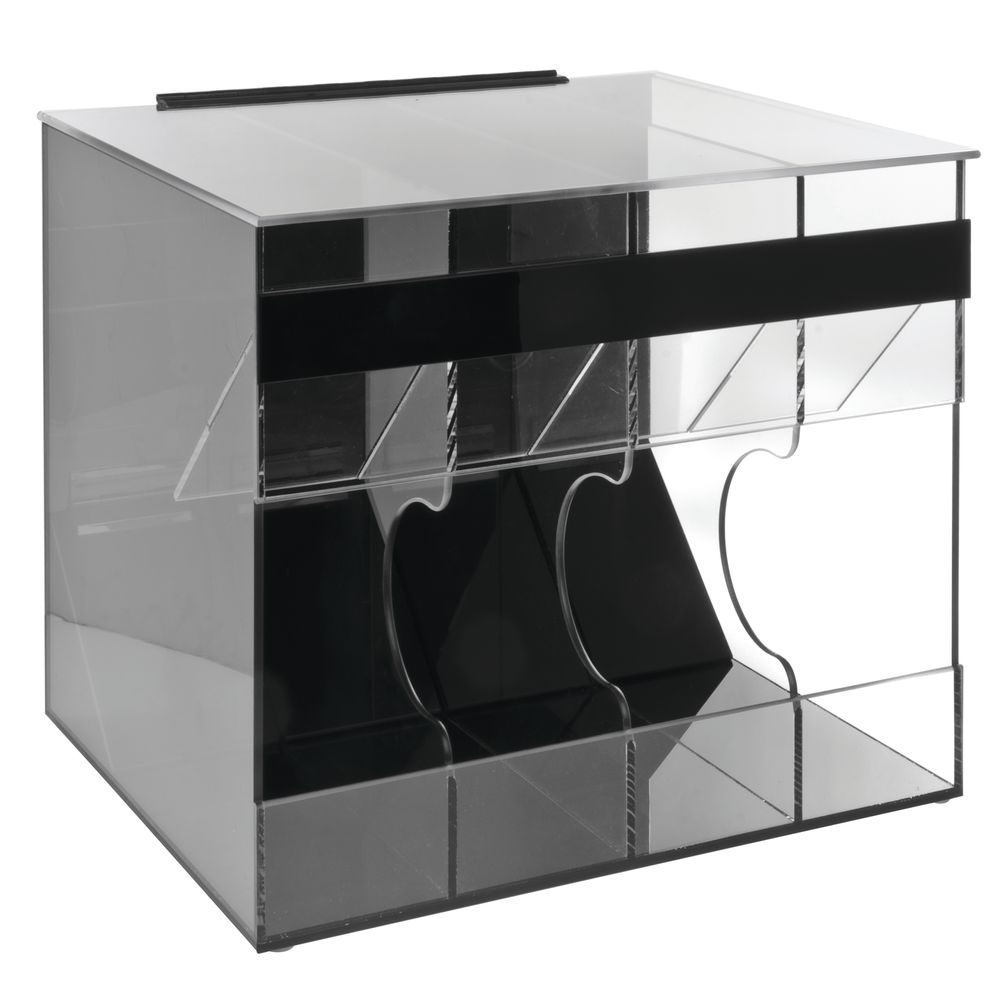 CalMil 4 Compartment Black/Clear Plastic Condiment Packet Organizer