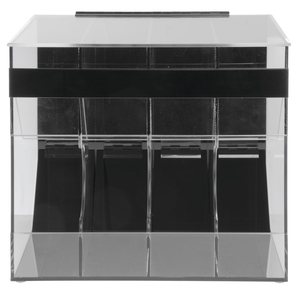 Cal-Mil 1228-4 1 Compartment Straw Holder - 4 3/4 x 4 3/4 x 5 1/2, Clear