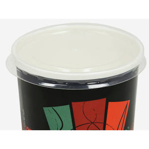 12 oz Black Insulated Soup Cup Clear Flat Lid
