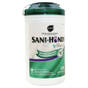 Sani Professional Heavy-Duty Hand Wipes 9 4/5 x 8 1/5 White 60/Can 8 Cans/Carton M956S8XCT