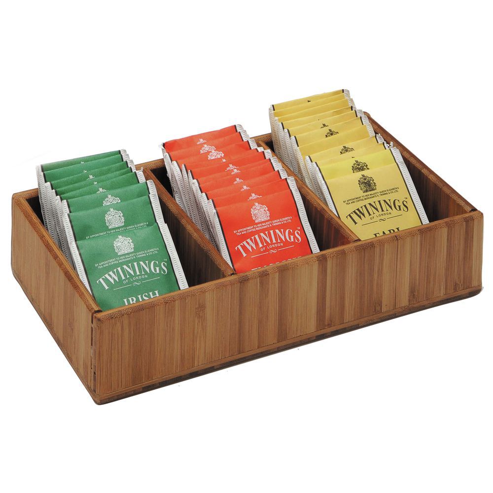 HOLDER, CONDIMENT PACKET, BAMBOO, 3 COMPART
