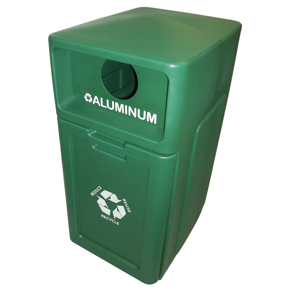 HUBERT Pull-Out Recycle Bin 26" L x 20" W x 40" H Aluminum Green