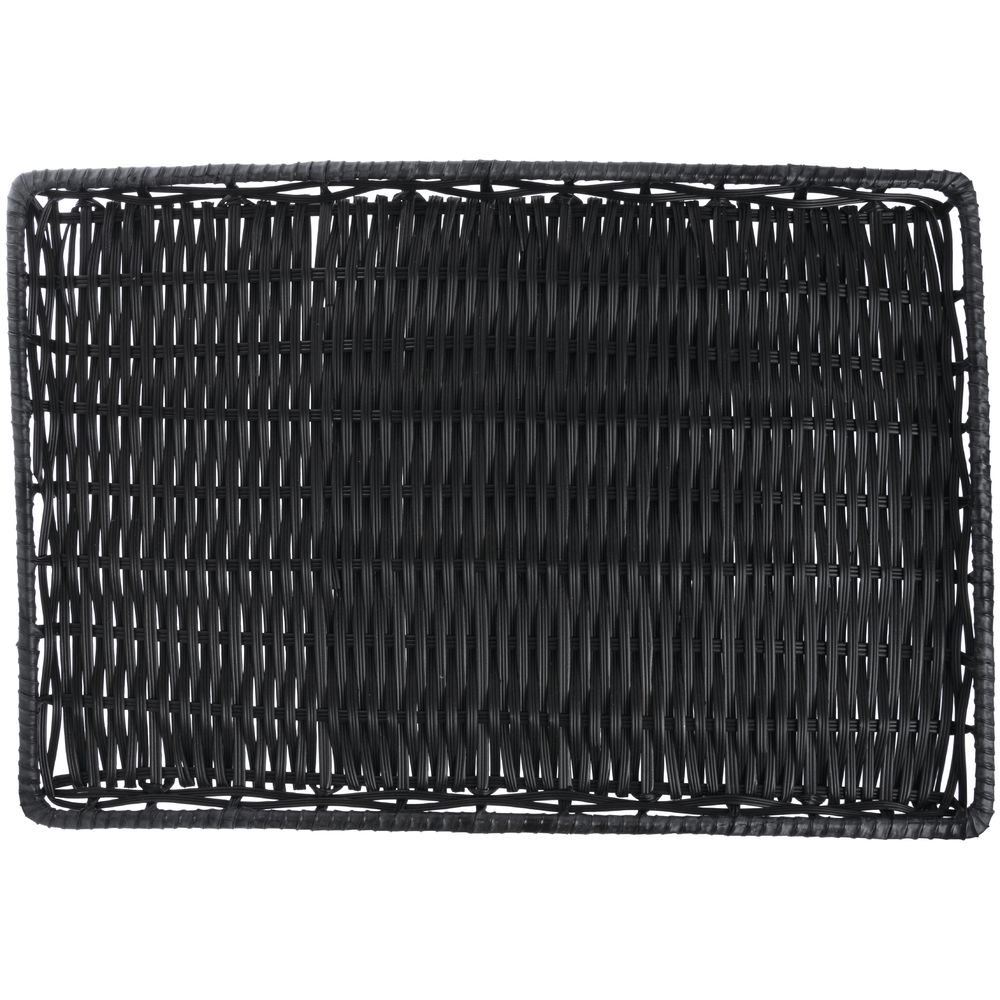 Tri-Cord Washable Wicker Display Basket in Black  18"L x 26"W x 1"H