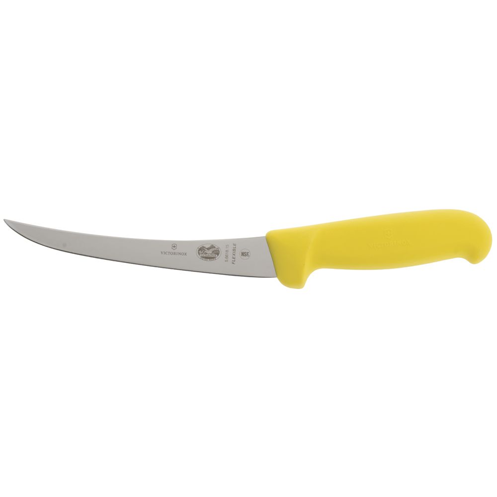 BONING KNIFE, CURVED FLEXIBLE, YELLOW, 6"