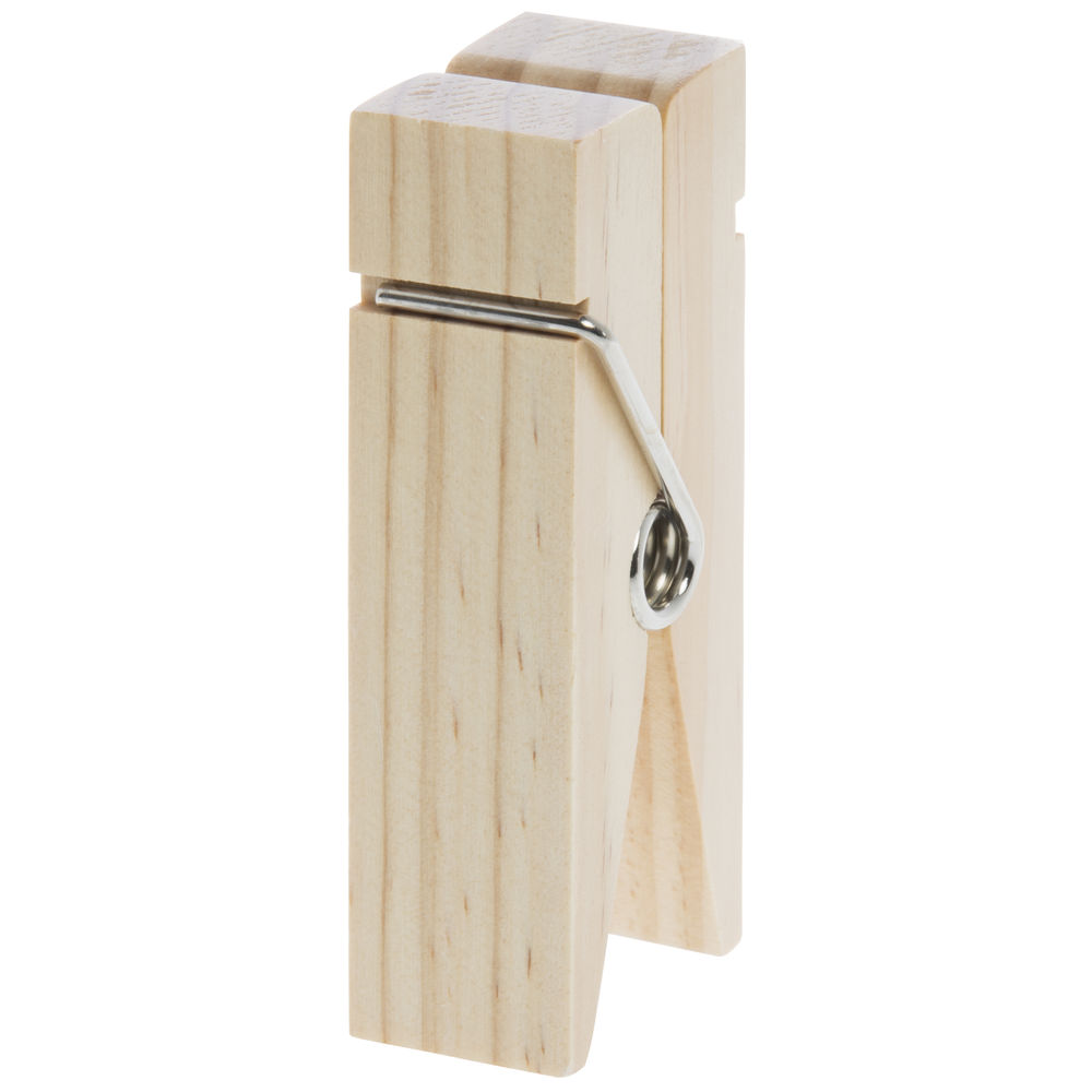 American Metalcraft Natural Wood Clothespin Card Holder - 1/2L x