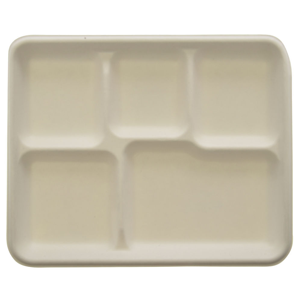 TRAY, LUNCH, 5 COMP, HOT, COMPOSTABLE