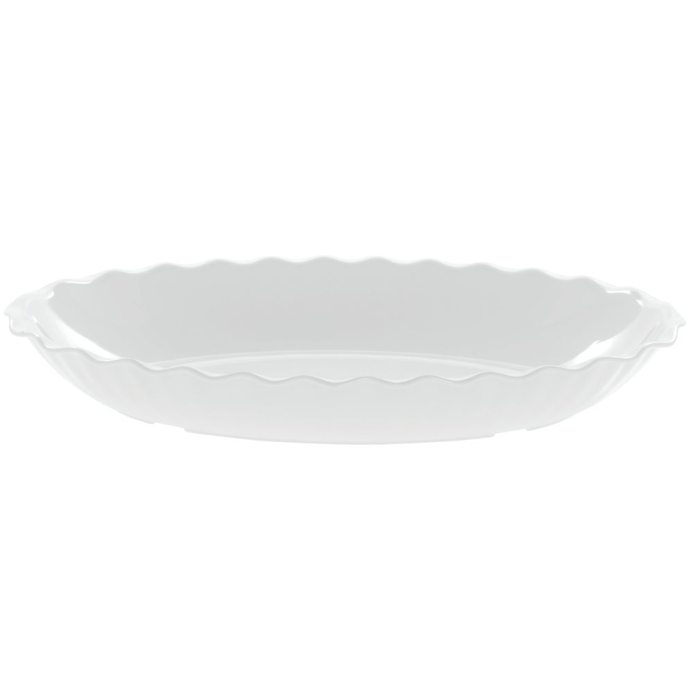 Cambro Scalloped Deli Platter in White SAN Plastic 15 3/4"L x 12"W x 2.25"H