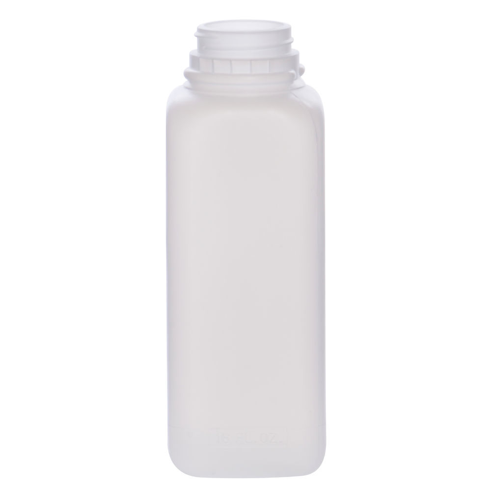 16 oz Clear Plastic Juice Bottle - 2 5/8L x 2 5/8W x 6 3/4H