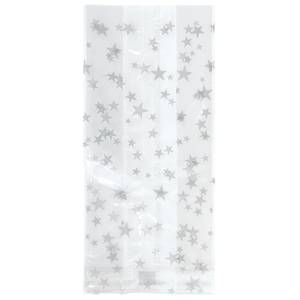 Large Silver Stars Poly Cello Bags Case of 100 63993 