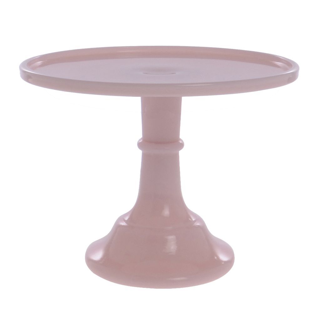 CAKE STAND, GLASS, 10DIAX8H, PINK