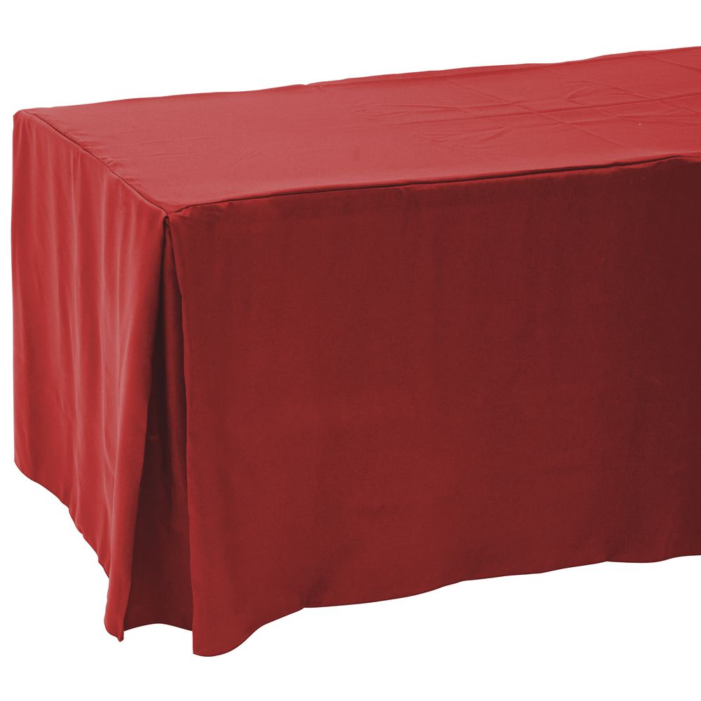 TABLECOVER, FITTED W/PLEATS, 30X72, RED