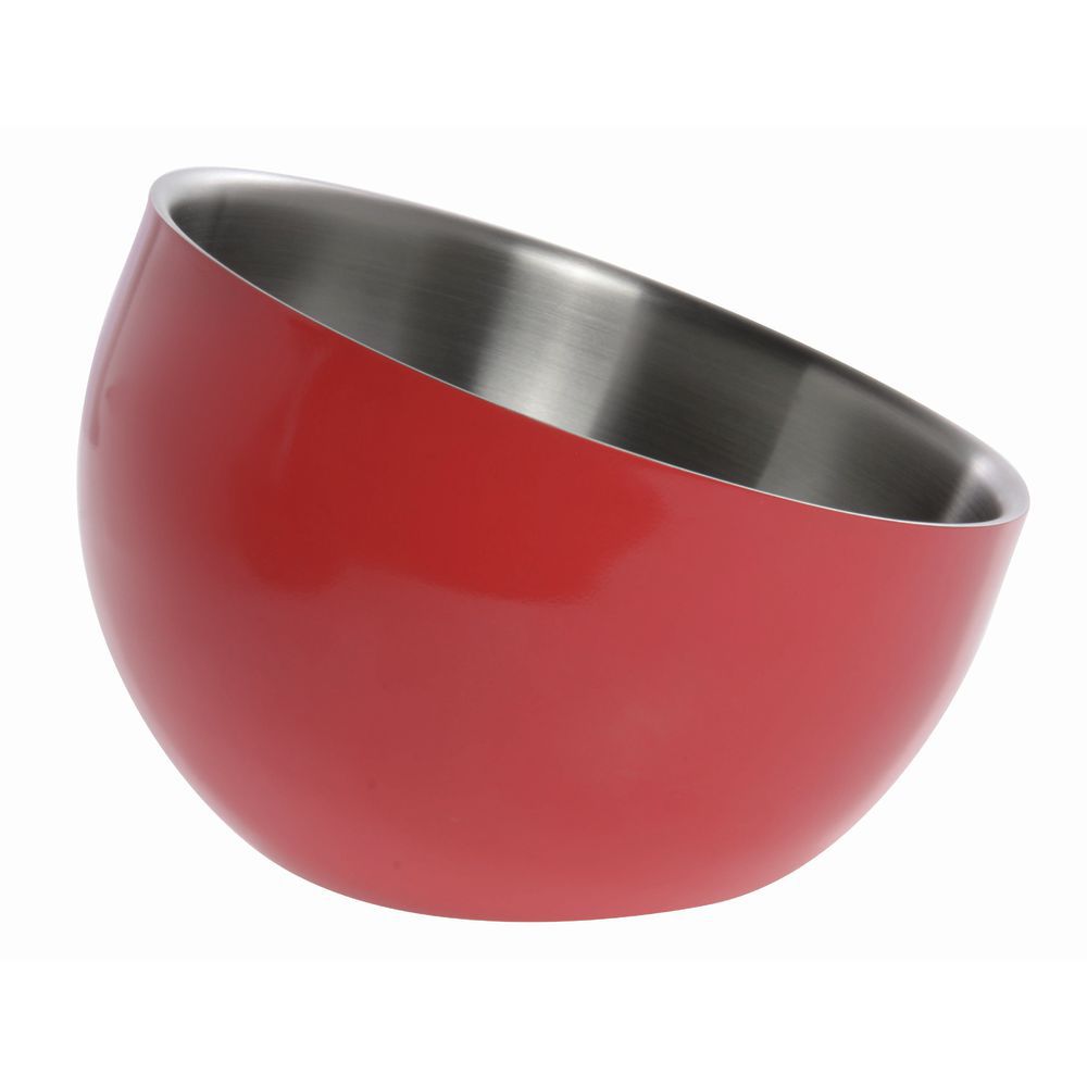 BOWL, DW, RED, INCLINE, 9.5X7X3.5, STAINLES