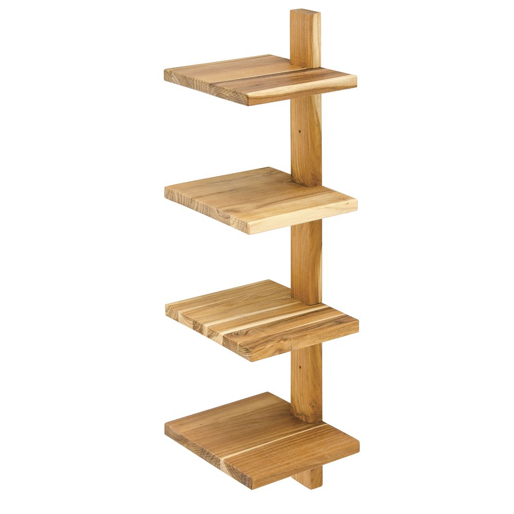 Small Natural Teak Column Shelf