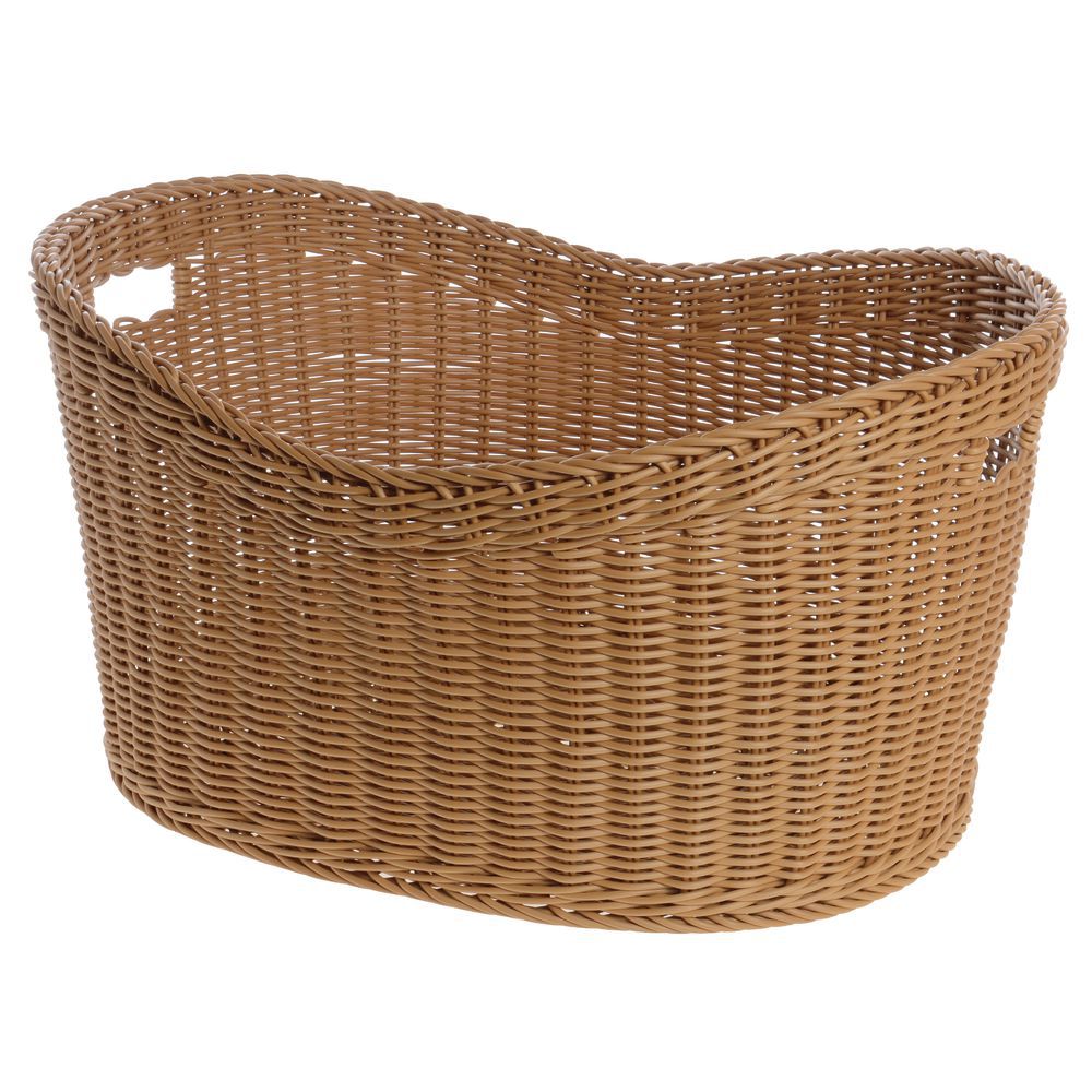 14 5/8"L x 10 1/2"W x 2 Hubert Rectangular Brown Polypropylene Washable Basket 