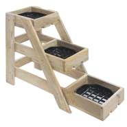 6 3//4W x 9 7//8D x 13 3//8H Carafe Holder 2-Tier Metal and Mango Wood