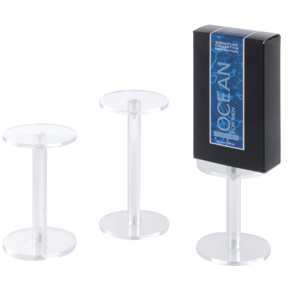Set of 3 Clear Plastic Pedestal