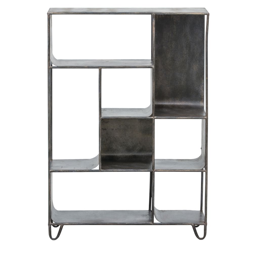 Brown Metal Vintage Shelving Unit, Medium