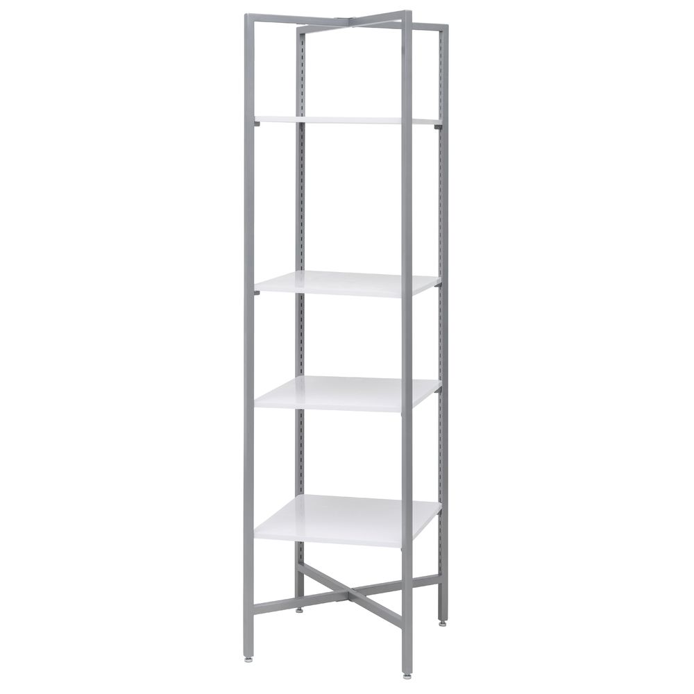 White And Silver Adjustable Etagere