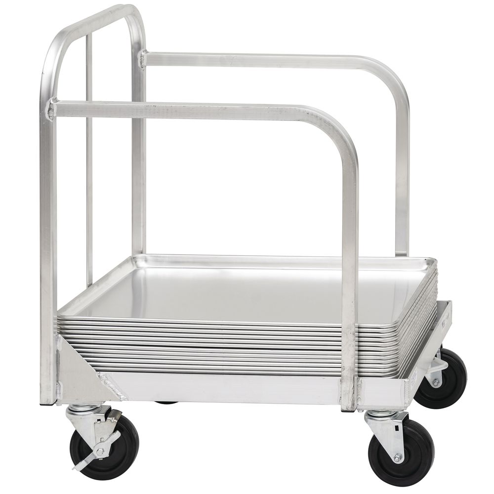 New Age Aluminum Sheet Pan Dolly with Sides and Handle 22L X 22W x 32H 