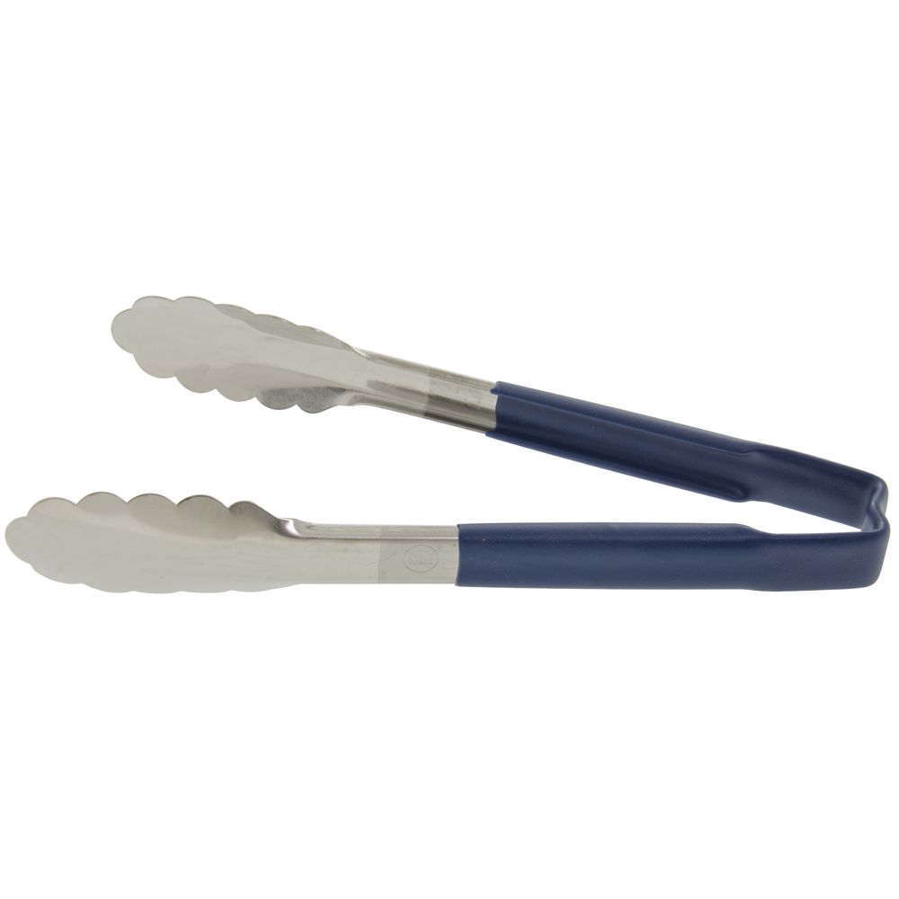 Vollrath Jacob&#39;s Pride Kool-Touch 9 1/2" L Blue Scalloped Color Coded Tong