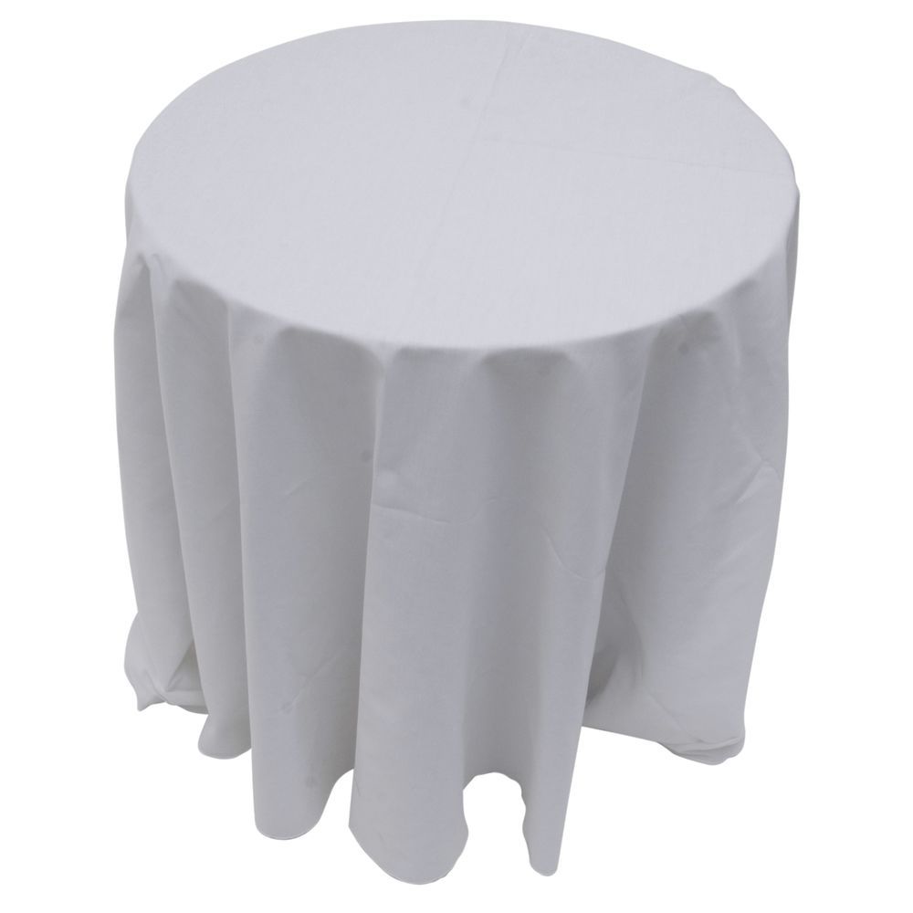 120 white round polyester tablecloth