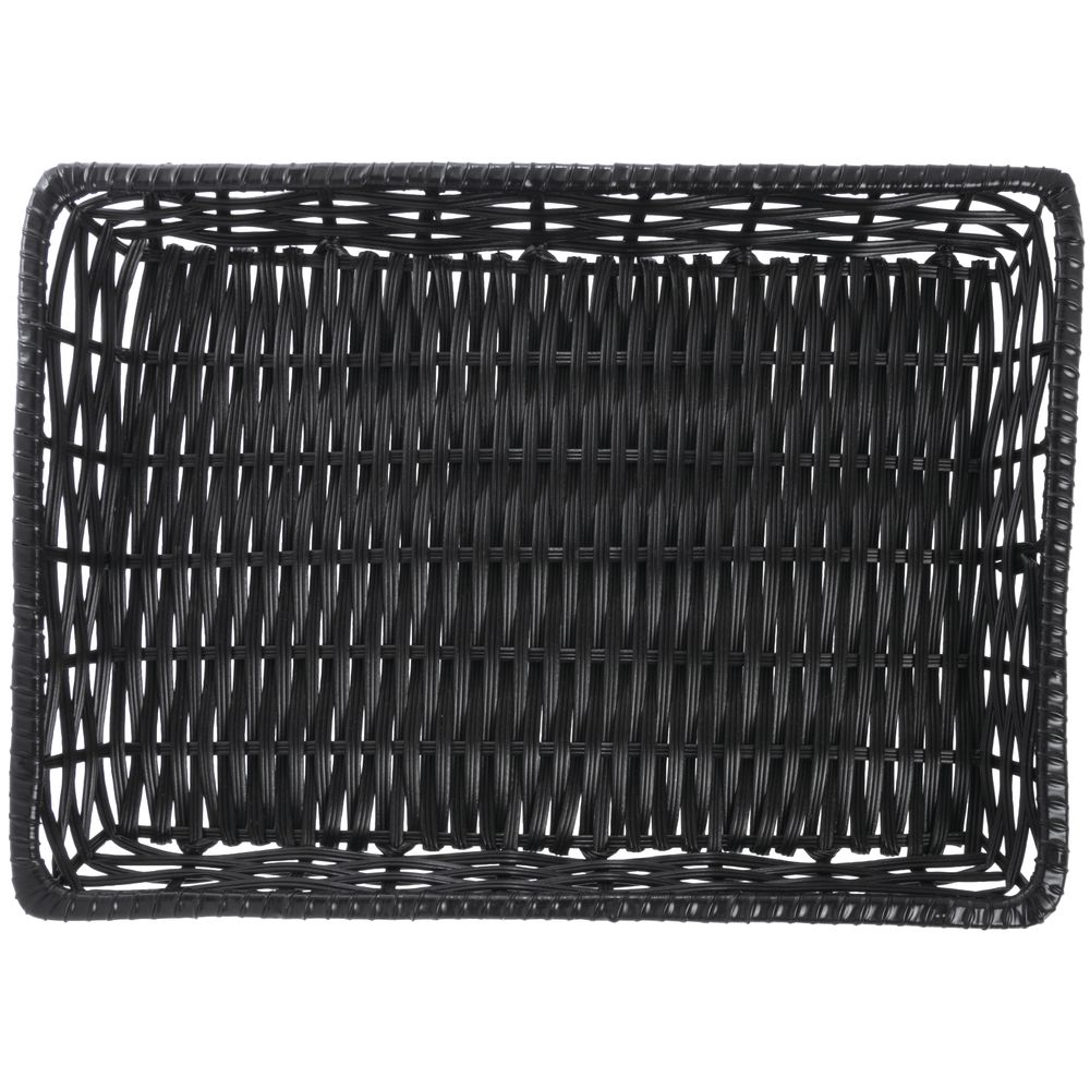 Tri-Cord Washable Wicker Display Basket in Black 13"L x 18"W x 2"H