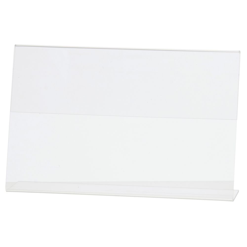 Horizontal Easel Style Slanted Sign Holder Clear 7"H x 11"L
