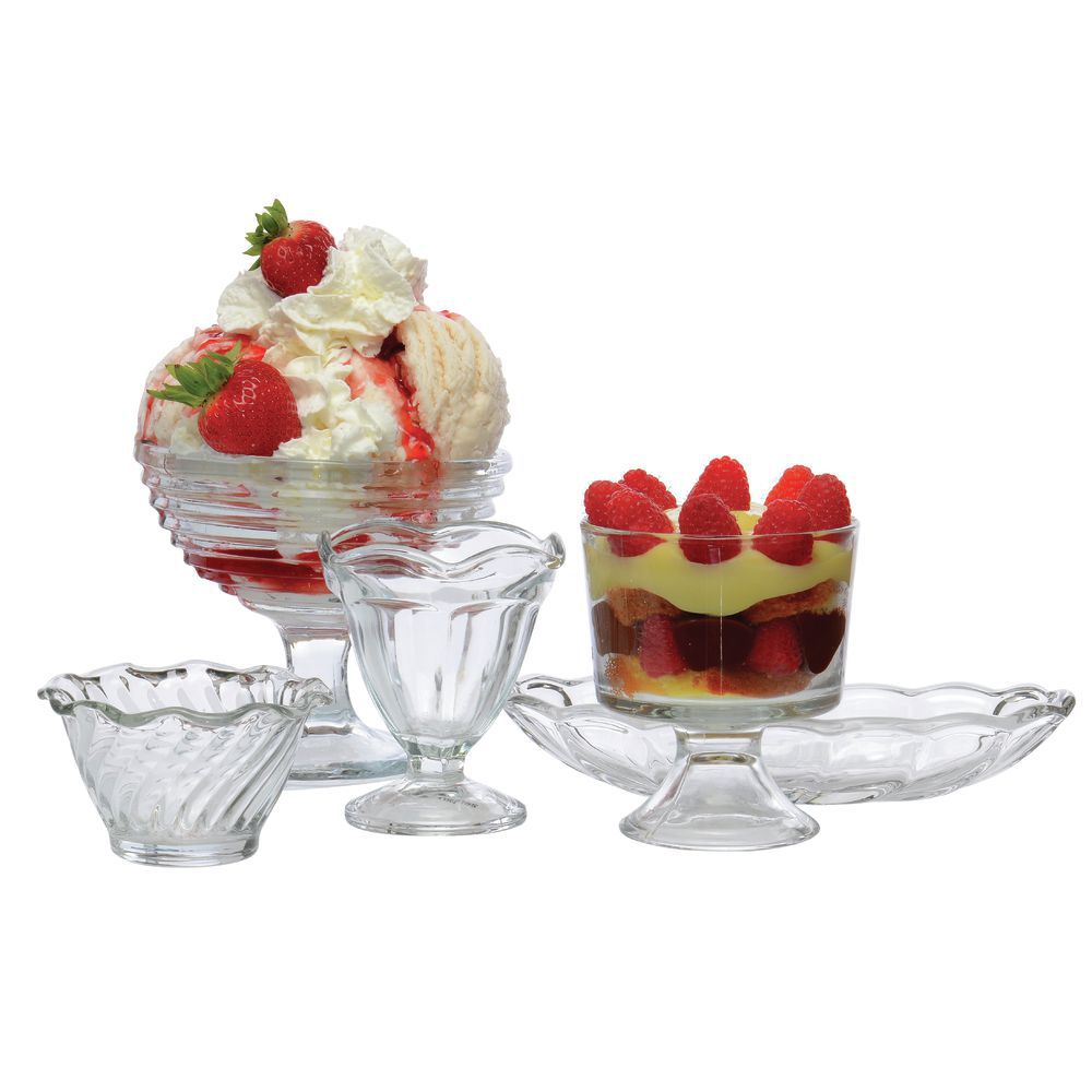 Dessert Ice Cream Cups Bowls with Lids 5 oz - Set of 6 for