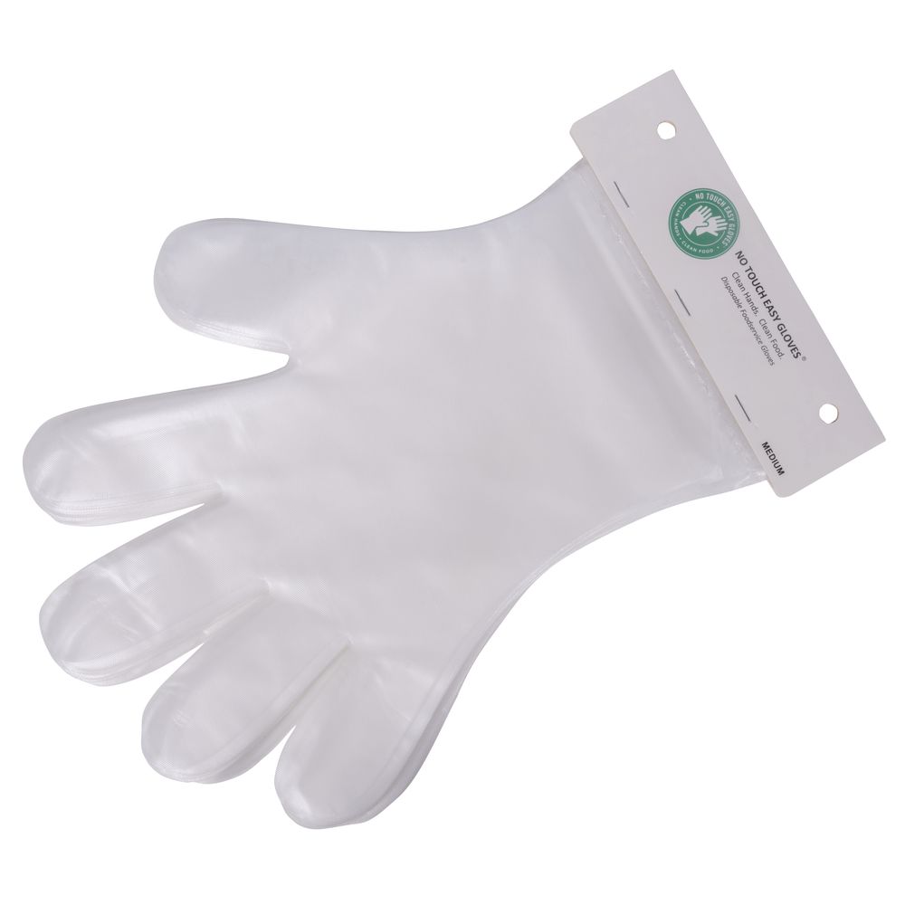 Clear Polyethylene Powder Free Disposable Gloves - Medium