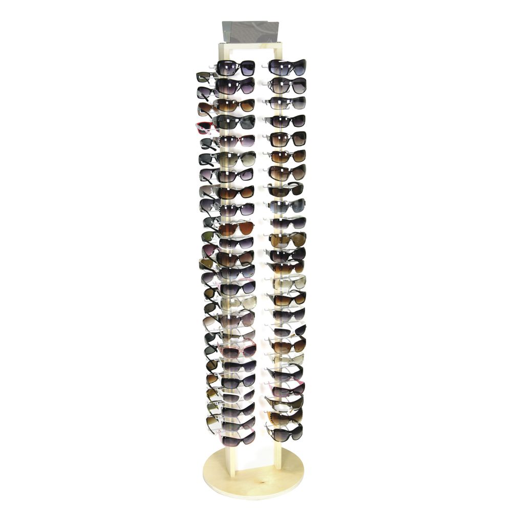 Rotating Wood Sunglass Display, 70" High