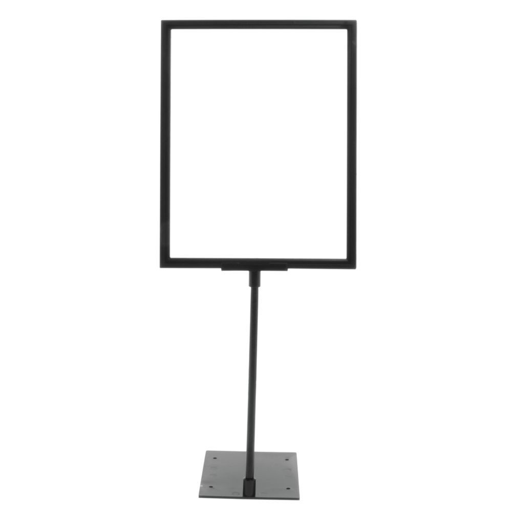 Black Plastic Signage Stands Shovel Base 10&#34; Stem For 8 1/2&#34;H x 11&#34;W Inserts