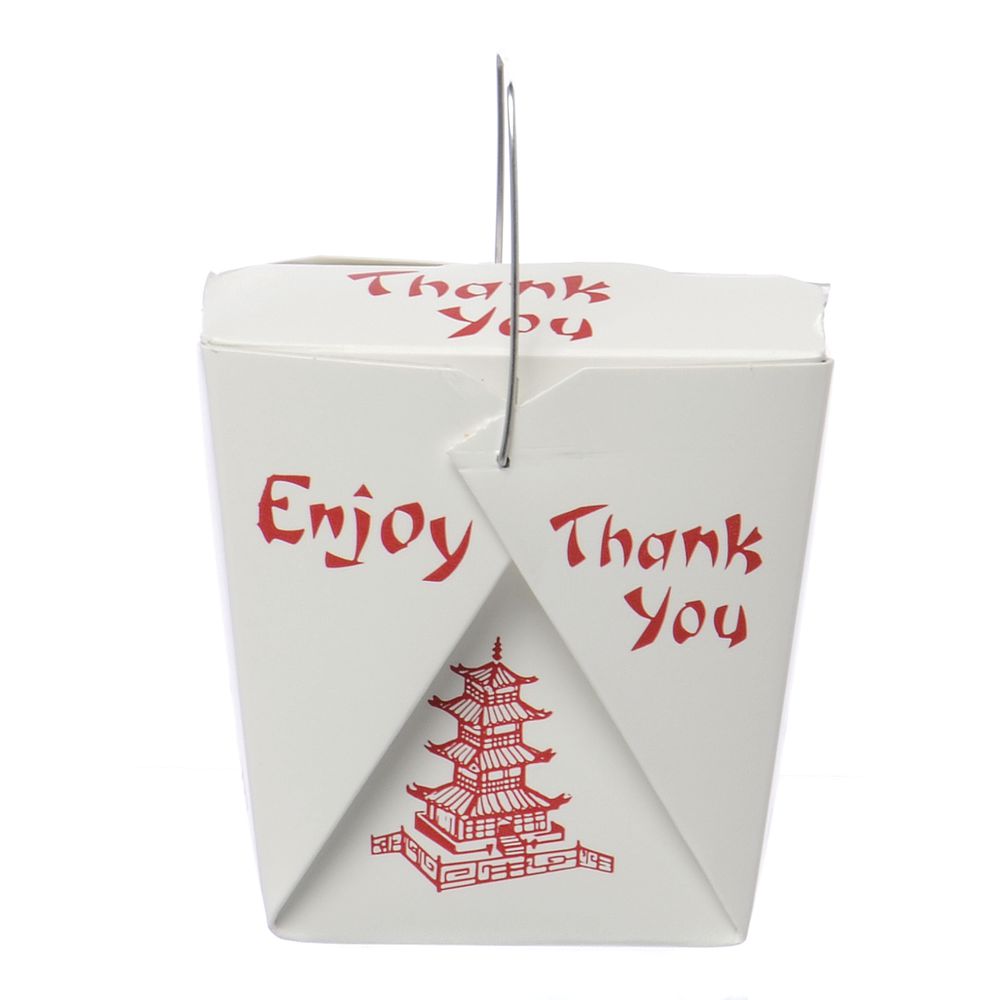 Chinese Food Containers with Wire Handles Pagoda Pint(16 oz)