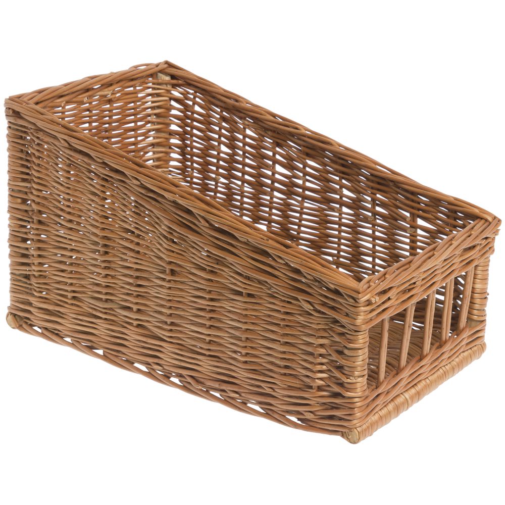 Open-Front Display Basket has Tapered Design