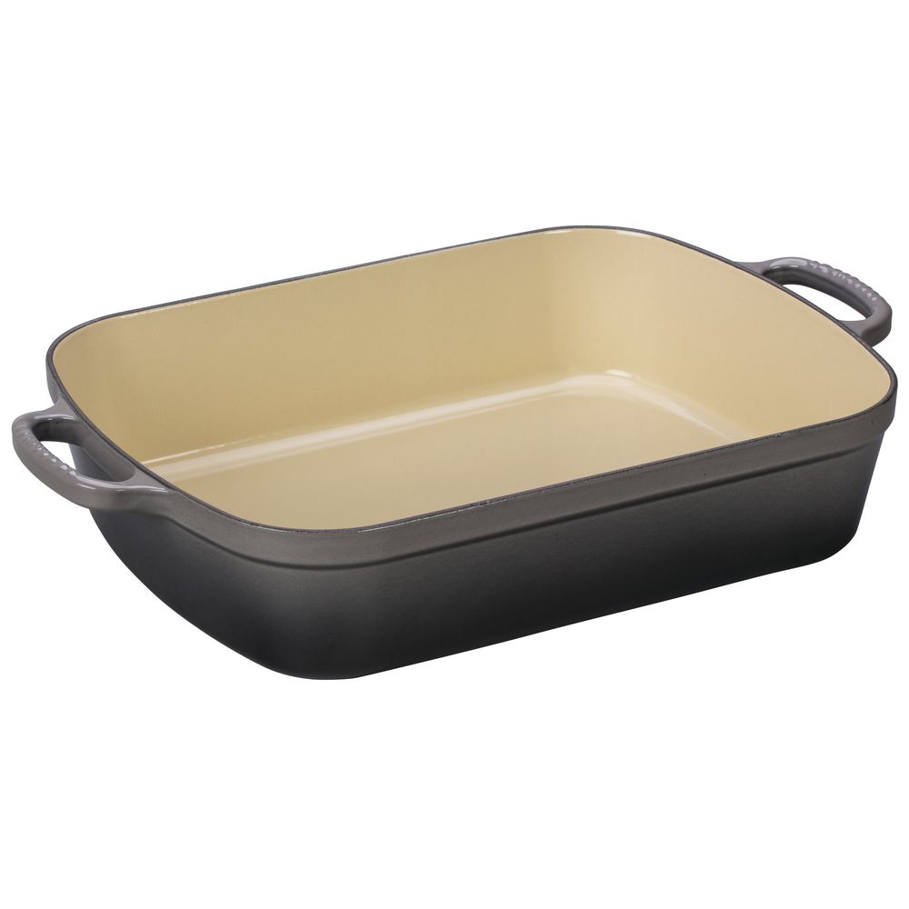 Le Creuset 7 Qt Rectangular Oyster Grey Enameled Cast Iron Roaster 024147285564 Brand Le Creuset Roaster W Hdle Rect Oyster 7 Qt