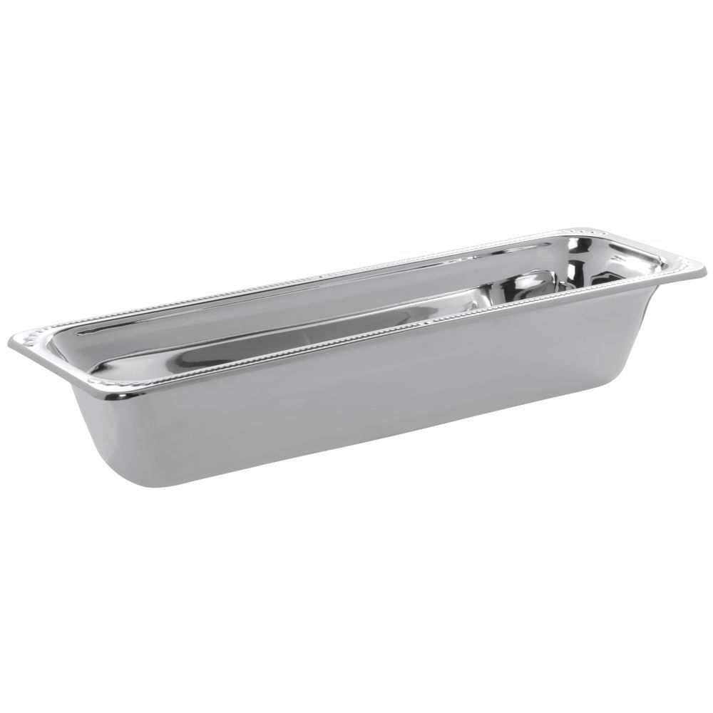 Bon Chef Hot Solutions Stainless Steel Chafing Dish Laurel Half Size Long 21"L  x 6 1/2"W  x  4"H