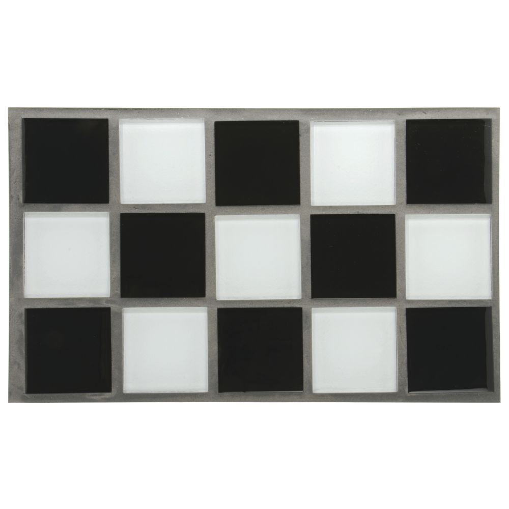 Hot Tiles&trade; Black/White Glass 21"L x 12 3/4"W