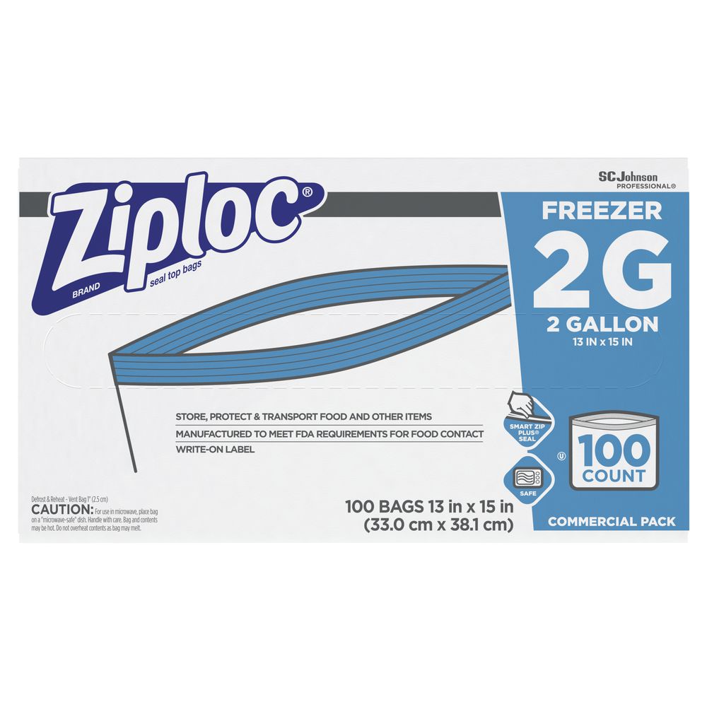 Ziploc® 682258 Gallon Clear 2.7 mil Poly Commercial Food Storage Bag - 10 1/2L  x 11H