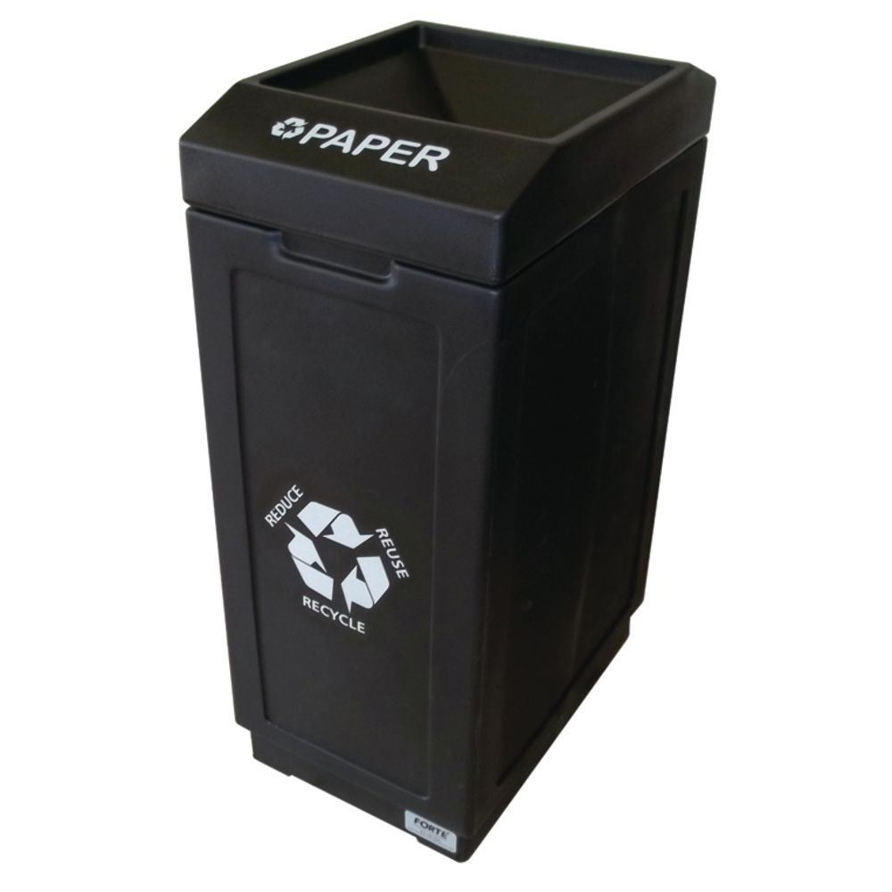 Hubert Recycle Bin for Paper Black Open Top