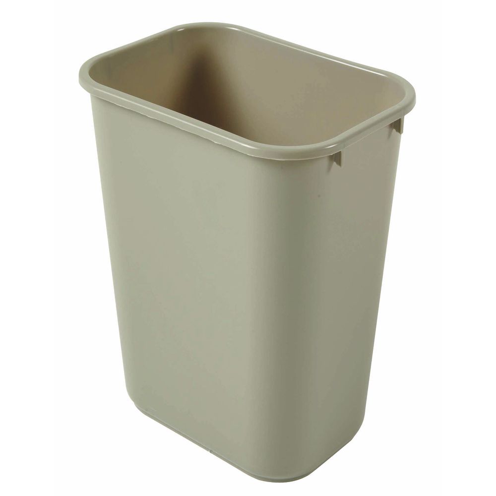 Rubbermaid 41 qt Grey Plastic Soft-Side Waste Basket - 15 1/4L x 11W x 19  7/8H