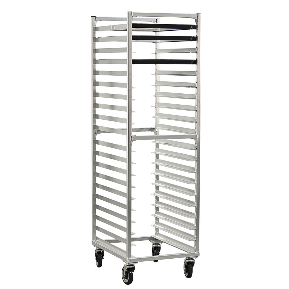 New Age Aluminum 20 Pan End Load Bun Pan Rack - 26L x 20 3/8 W x 69 3/4H